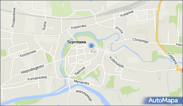 Szprotawa, Odrodzenia, mapa Szprotawa