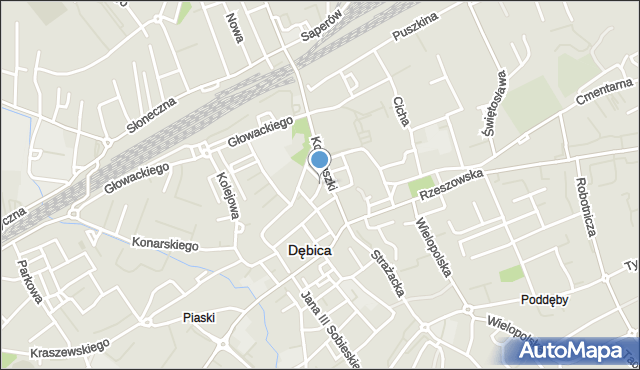 Dębica, Ofiar Getta, mapa Dębicy