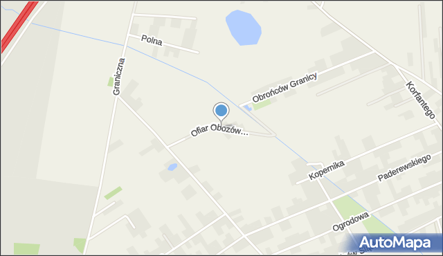 Gierałtowice powiat gliwicki, Ofiar Obozów Hitlerowskich, mapa Gierałtowice powiat gliwicki