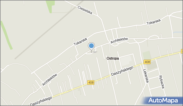 Gliwice, Oficerska, mapa Gliwic