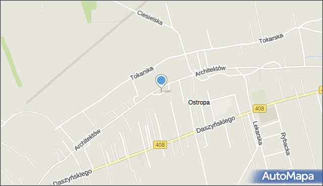 Gliwice, Oficerska, mapa Gliwic