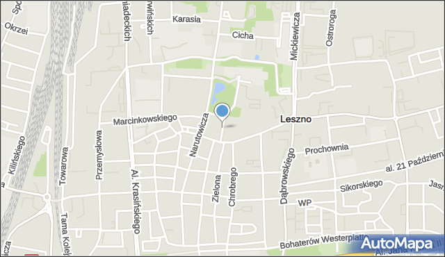 Leszno, Ofiar Katynia, mapa Leszno