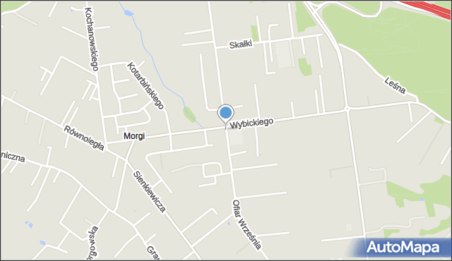 Mysłowice, Ofiar Września, mapa Mysłowice