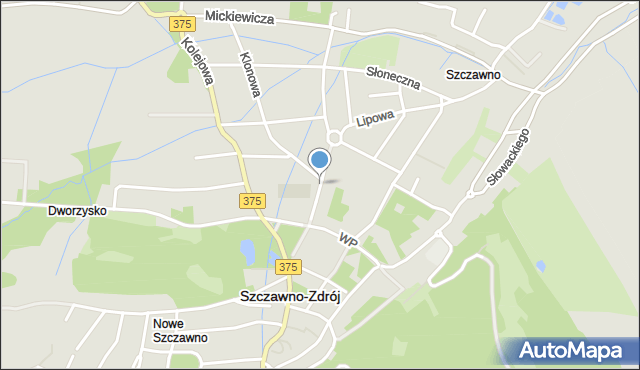 Szczawno-Zdrój, Ofiar Katynia, mapa Szczawno-Zdrój