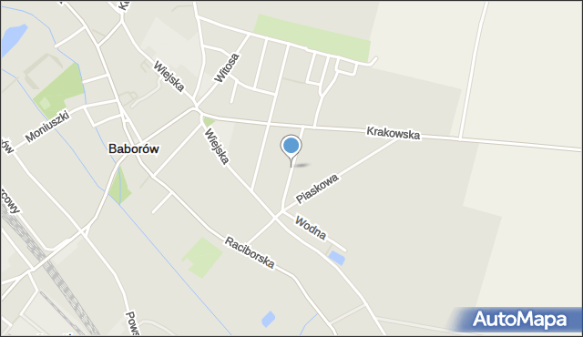 Baborów, Ogrodowa, mapa Baborów