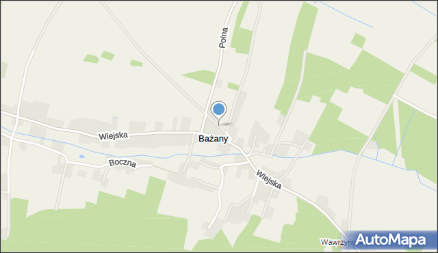 Bażany, Ogrodowa, mapa Bażany