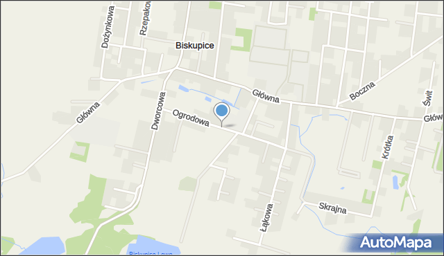 Biskupice gmina Pobiedziska, Ogrodowa, mapa Biskupice gmina Pobiedziska