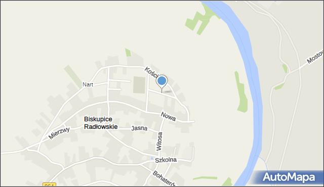 Biskupice Radłowskie, Ogrodowa, mapa Biskupice Radłowskie