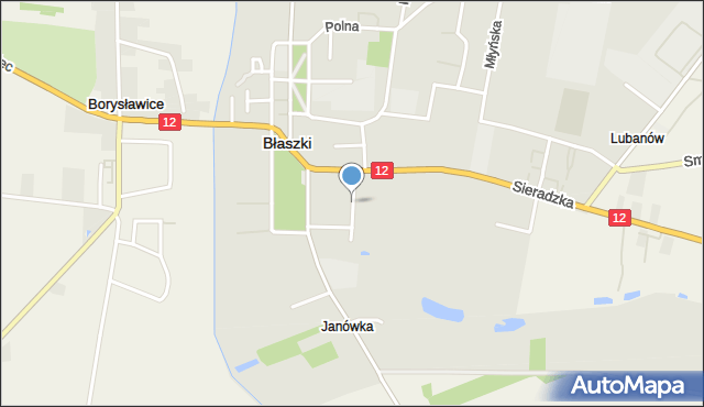 Błaszki, Ogrodowa, mapa Błaszki