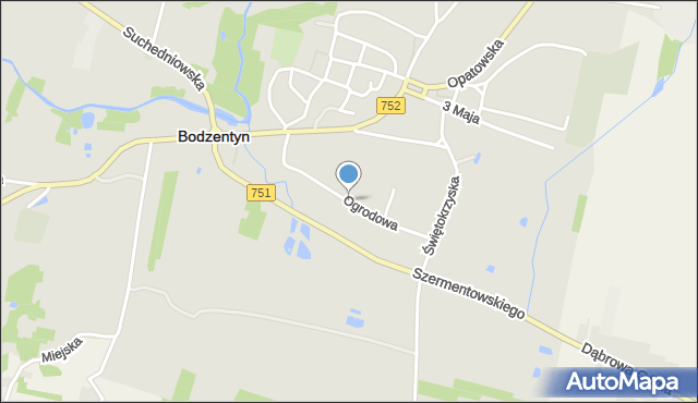 Bodzentyn, Ogrodowa, mapa Bodzentyn