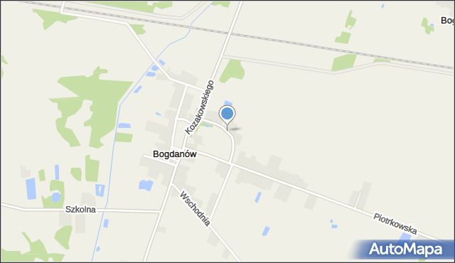 Bogdanów gmina Wola Krzysztoporska, Ogrodowa, mapa Bogdanów gmina Wola Krzysztoporska