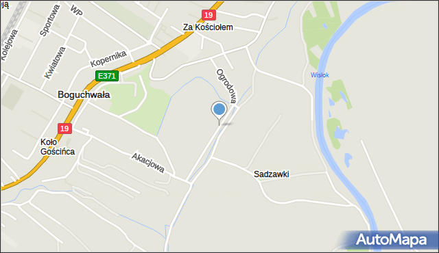 Boguchwała powiat rzeszowski, Ogrodowa, mapa Boguchwała powiat rzeszowski