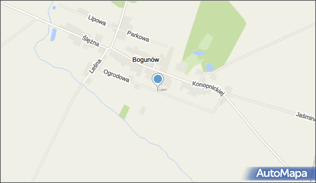 Bogunów, Ogrodowa, mapa Bogunów