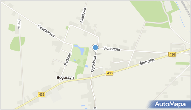 Boguszyn gmina Nowe Miasto nad Wartą, Ogrodowa, mapa Boguszyn gmina Nowe Miasto nad Wartą