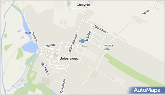 Bolesławiec powiat wieruszowski, Ogrodowa, mapa Bolesławiec powiat wieruszowski