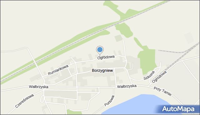 Borzygniew, Ogrodowa, mapa Borzygniew