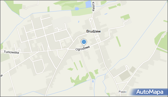 Brudzew powiat turecki, Ogrodowa, mapa Brudzew powiat turecki