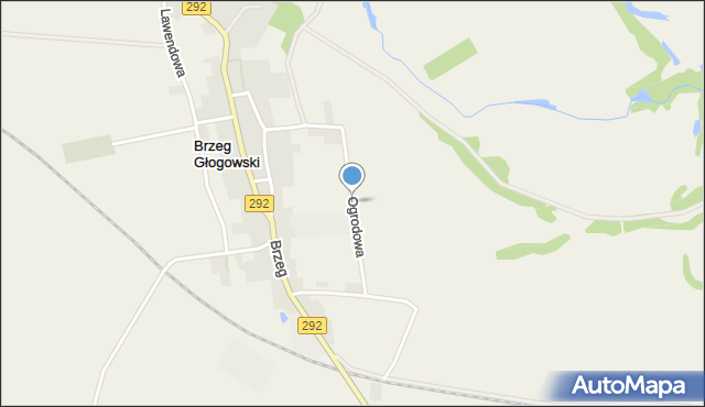 Brzeg Głogowski, Ogrodowa, mapa Brzeg Głogowski