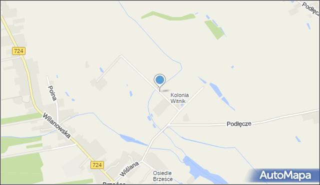 Brześce gmina Góra Kalwaria, Ogrodowa, mapa Brześce gmina Góra Kalwaria