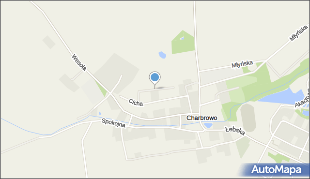 Charbrowo, Ogrodowa, mapa Charbrowo