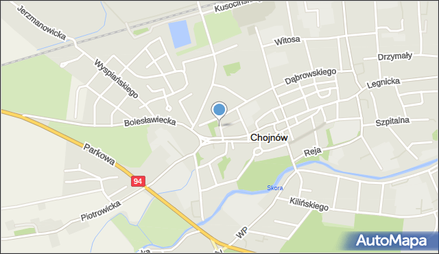 Chojnów powiat legnicki, Ogrodowa, mapa Chojnów powiat legnicki