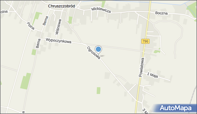 Chruszczobród, Ogrodowa, mapa Chruszczobród