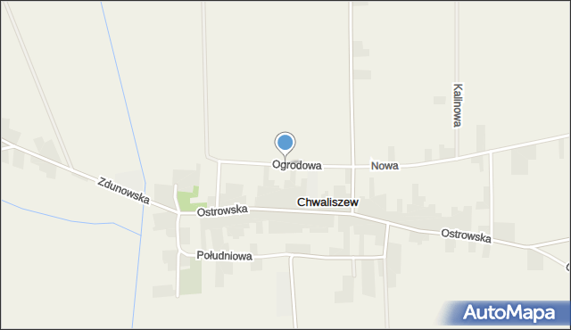 Chwaliszew, Ogrodowa, mapa Chwaliszew