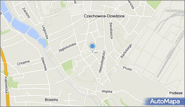 Czechowice-Dziedzice, Ogrodowa, mapa Czechowic-Dziedzic