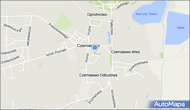 Czerniejewo, Ogrodowa, mapa Czerniejewo