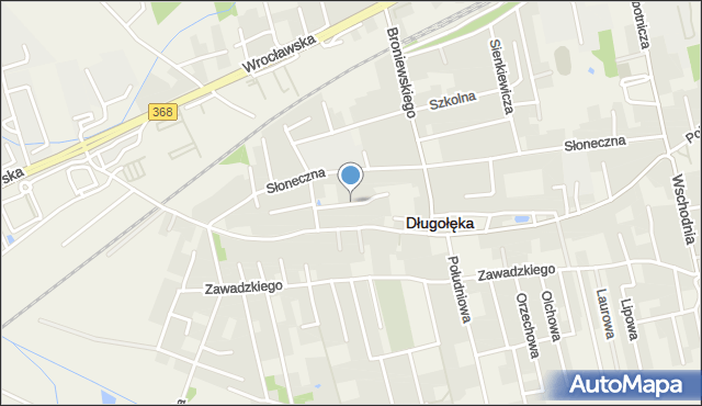 Długołęka powiat wrocławski, Ogrodowa, mapa Długołęka powiat wrocławski