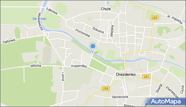 Drezdenko, Ogrodowa, mapa Drezdenko
