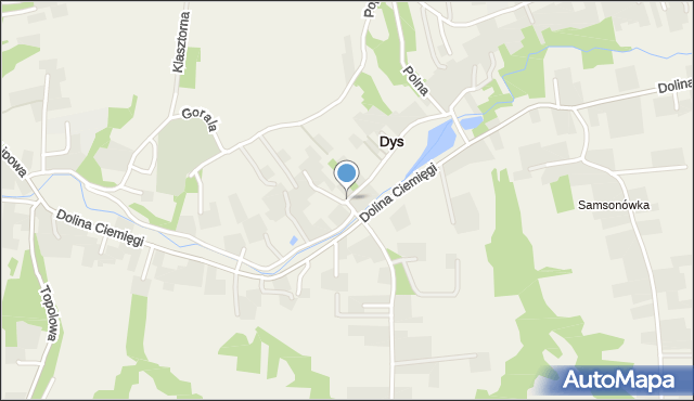 Dys, Ogrodowa, mapa Dys