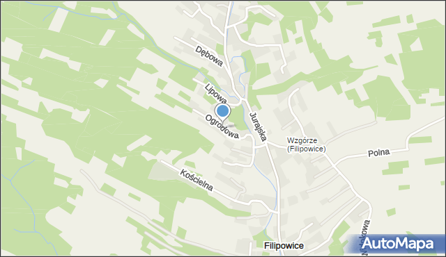 Filipowice gmina Krzeszowice, Ogrodowa, mapa Filipowice gmina Krzeszowice