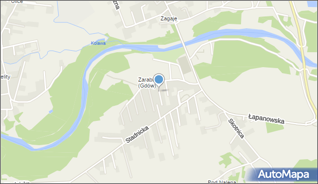 Gdów, Ogrodowa, mapa Gdów