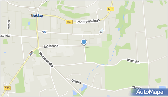 Gołdap, Ogrodowa, mapa Gołdap