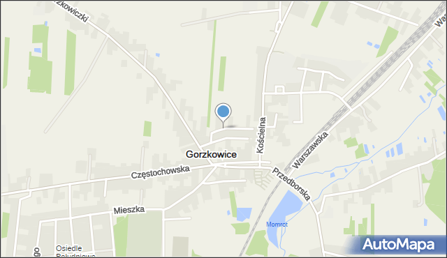 Gorzkowice, Ogrodowa, mapa Gorzkowice