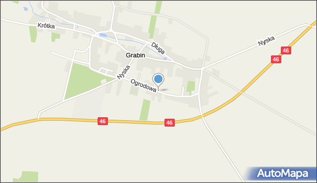 Grabin gmina Niemodlin, Ogrodowa, mapa Grabin gmina Niemodlin
