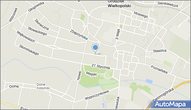 Grodzisk Wielkopolski, Ogrodowa, mapa Grodzisk Wielkopolski