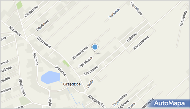 Grzędzice, Ogrodowa, mapa Grzędzice