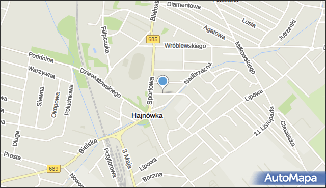 Hajnówka, Ogińskiego Michała Kleofasa, mapa Hajnówka