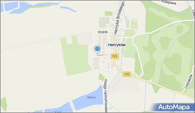 Henryków gmina Ziębice, Ogrodowa, mapa Henryków gmina Ziębice