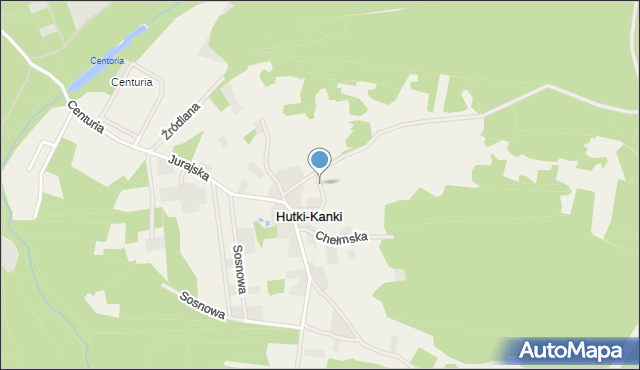 Hutki-Kanki, Ogrodowa, mapa Hutki-Kanki