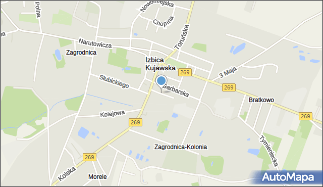 Izbica Kujawska, Ogrodowa, mapa Izbica Kujawska