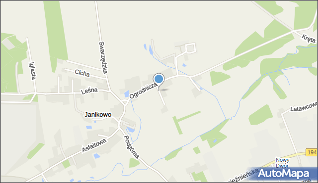 Janikowo gmina Swarzędz, Ogrodnicza, mapa Janikowo gmina Swarzędz