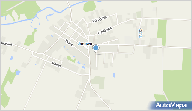 Janowo powiat nidzicki, Ogrodowa, mapa Janowo powiat nidzicki