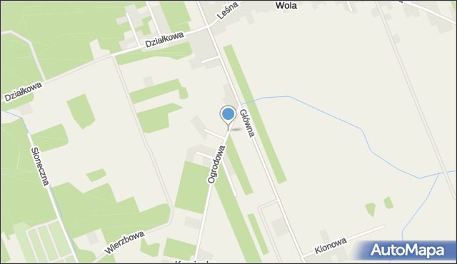 Jaroszowa Wola, Ogrodowa, mapa Jaroszowa Wola