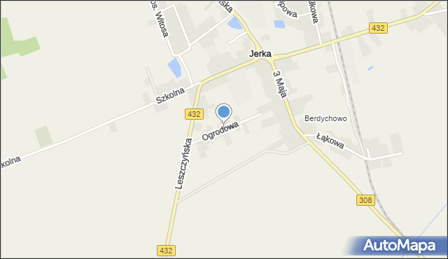 Jerka, Ogrodowa, mapa Jerka