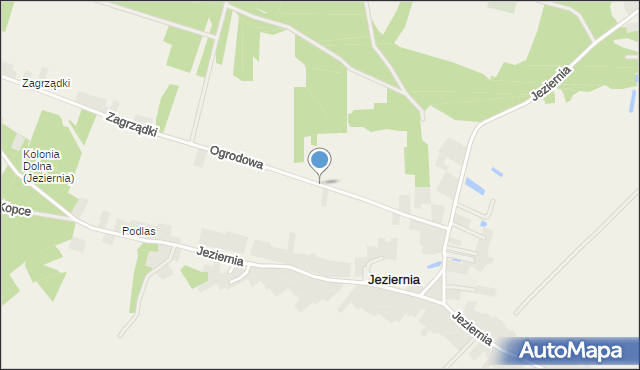 Jeziernia, Ogrodowa, mapa Jeziernia