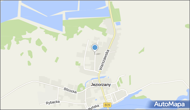 Jeziorzany powiat lubartowski, Ogrodowa, mapa Jeziorzany powiat lubartowski