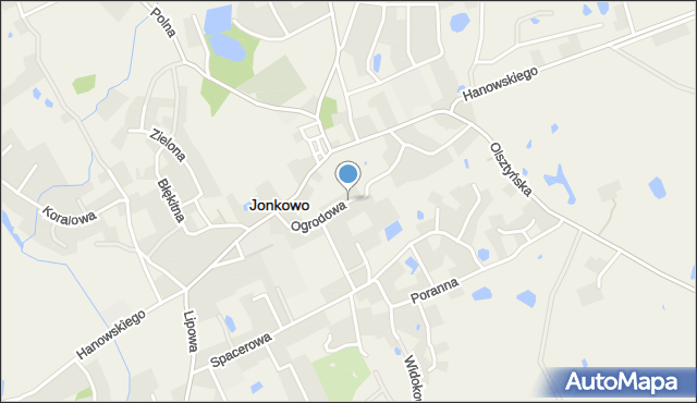 Jonkowo, Ogrodowa, mapa Jonkowo